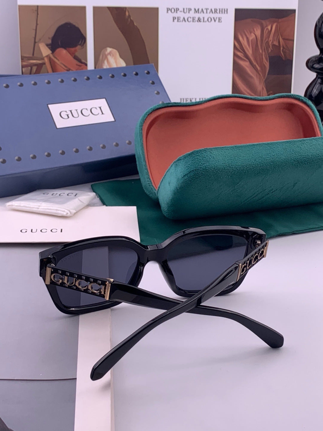 Gucci G16911 Square Gold Lens Sunglasses for Men & Women - 371523 - detail image 4