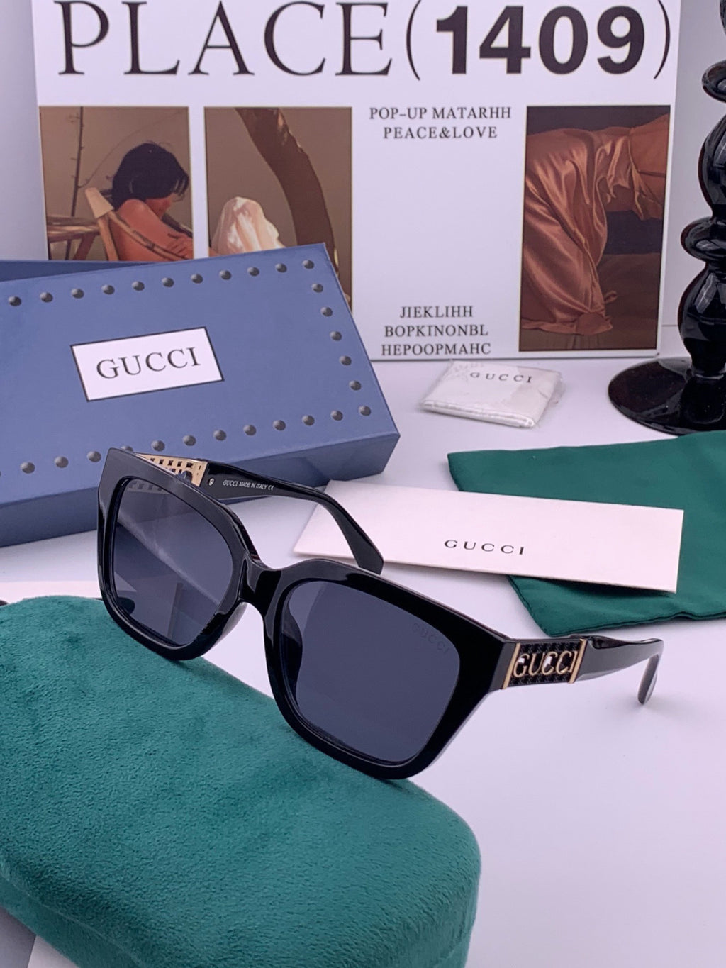 Gucci G16911 Square Gold Lens Sunglasses for Men & Women - 371523 - detail image 2