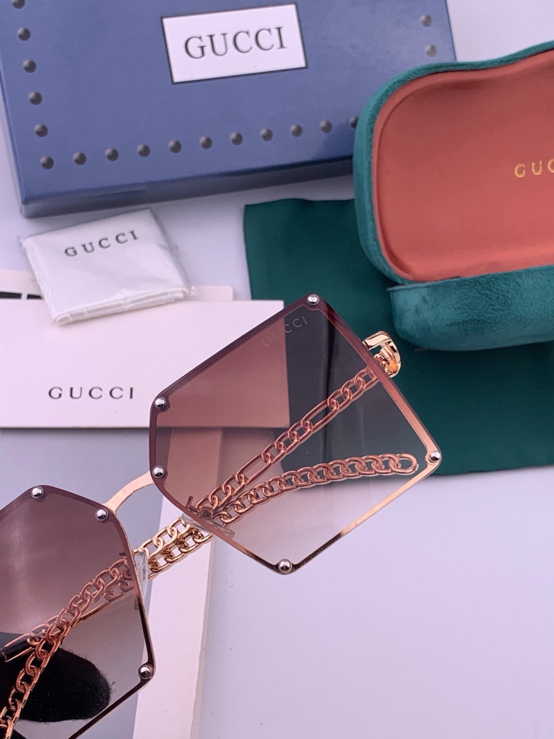 Chanel CH322 Lightweight Rimless Red Lens Sunglasses for Women - 371728 - detail image 3