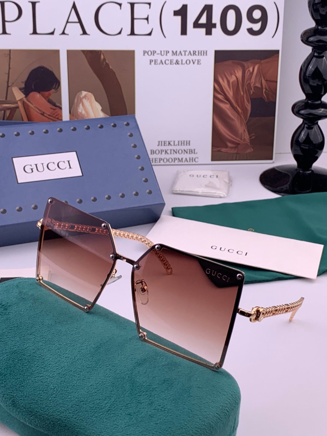 Chanel CH322 Lightweight Rimless Red Lens Sunglasses for Women - 371728