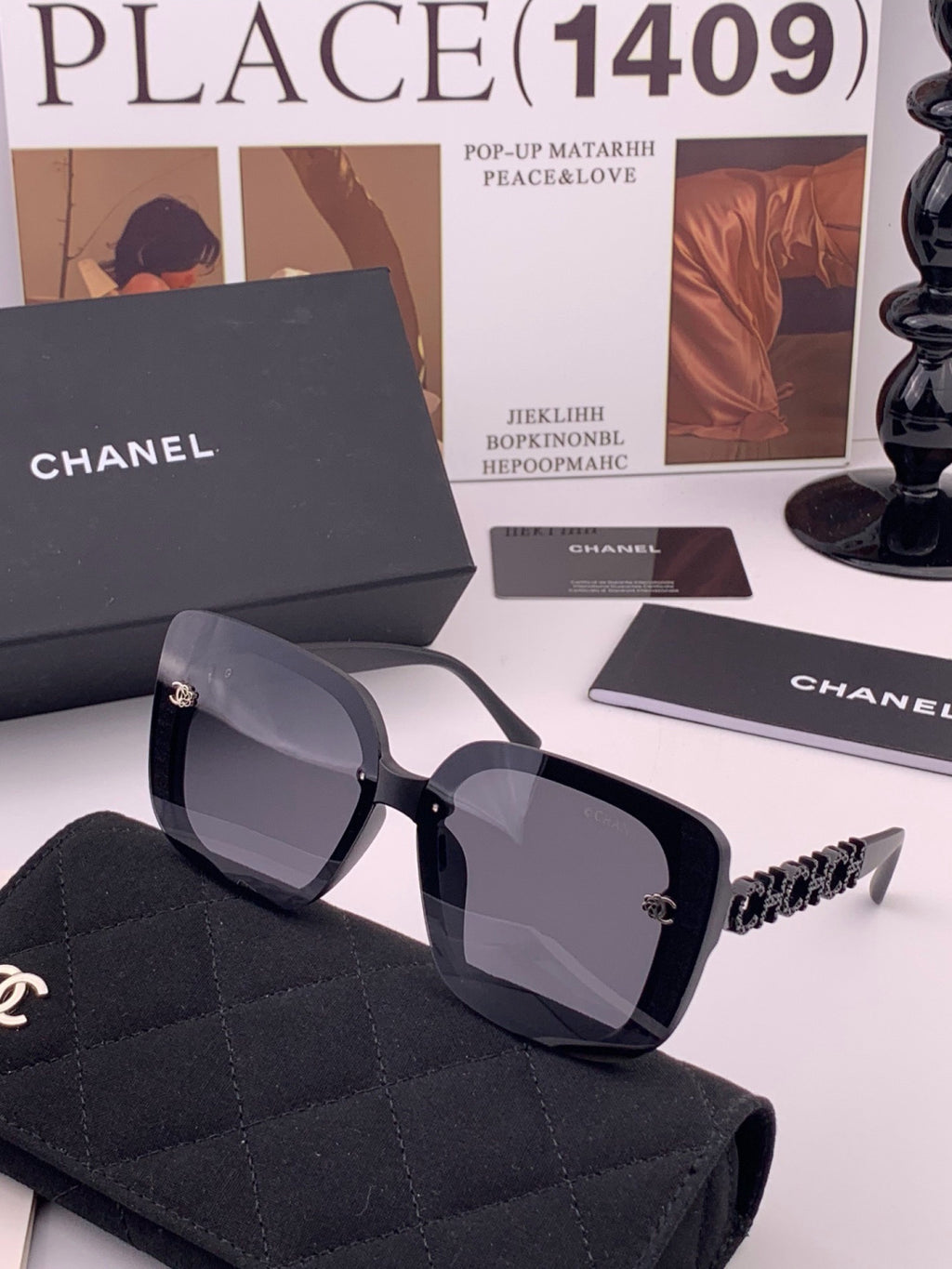 Chanel CH6991 Polarized Round Black Lens Sunglasses for Women - 371733 - detail image 2