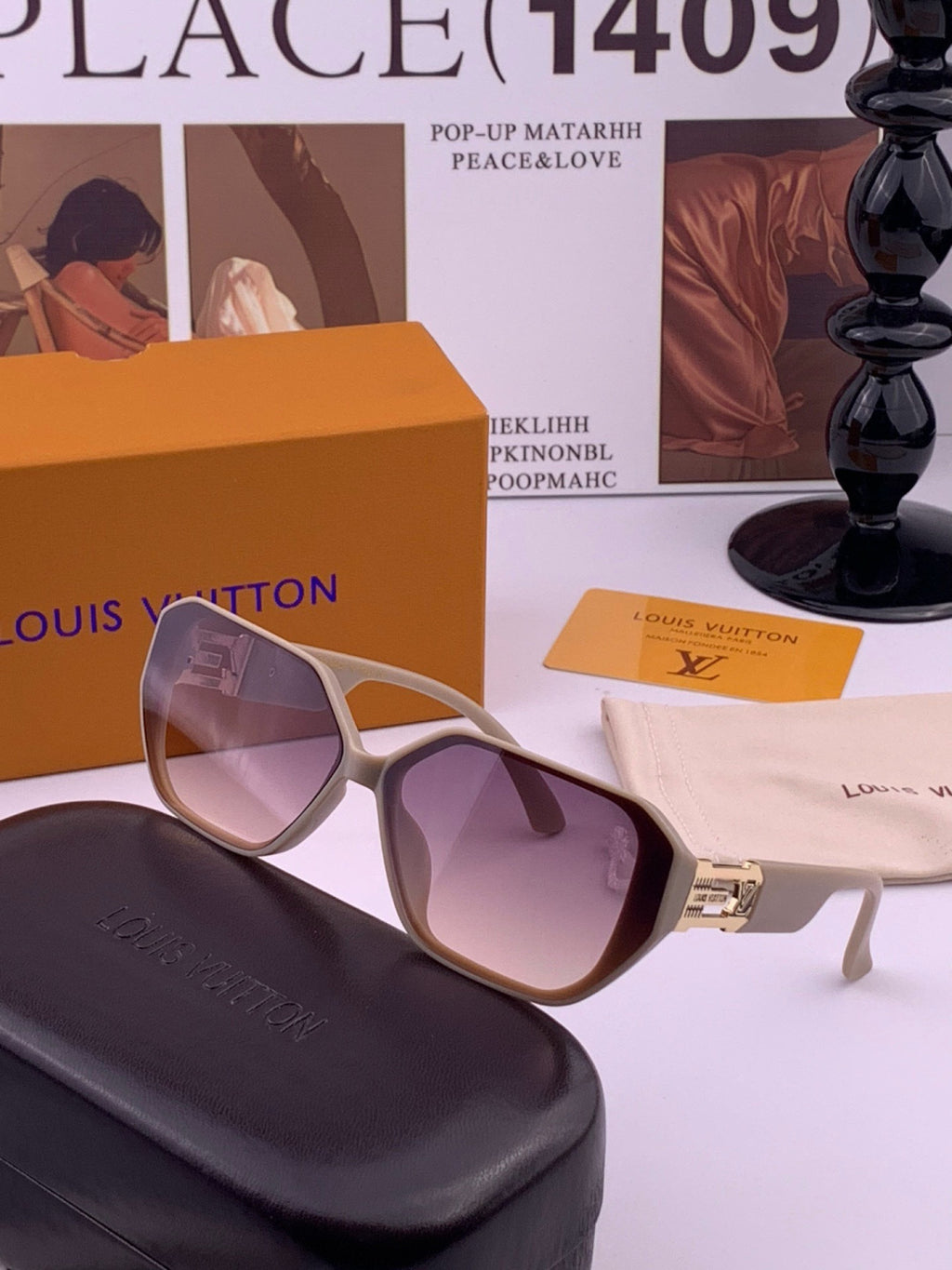 Louis Vuitton L17001 Square Purple Lens Sunglasses for Women - 371305 - detail image 2