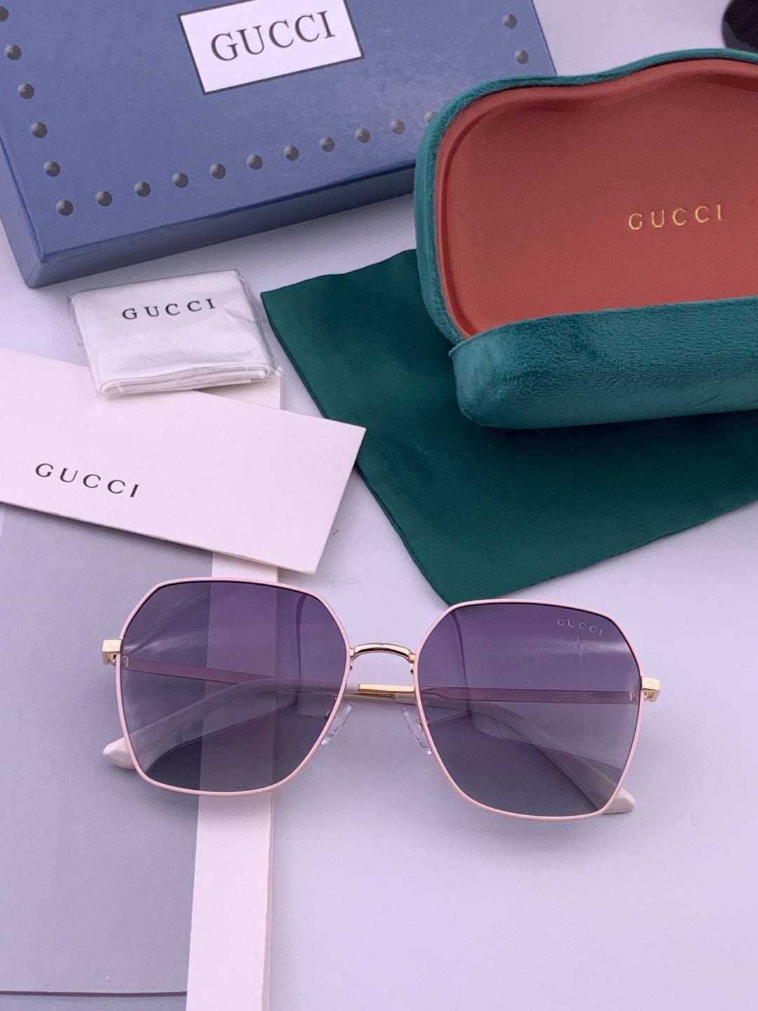 Gucci G5826 Metal Square Black Lens Sunglasses for Men & Women - 371519 - detail image 8