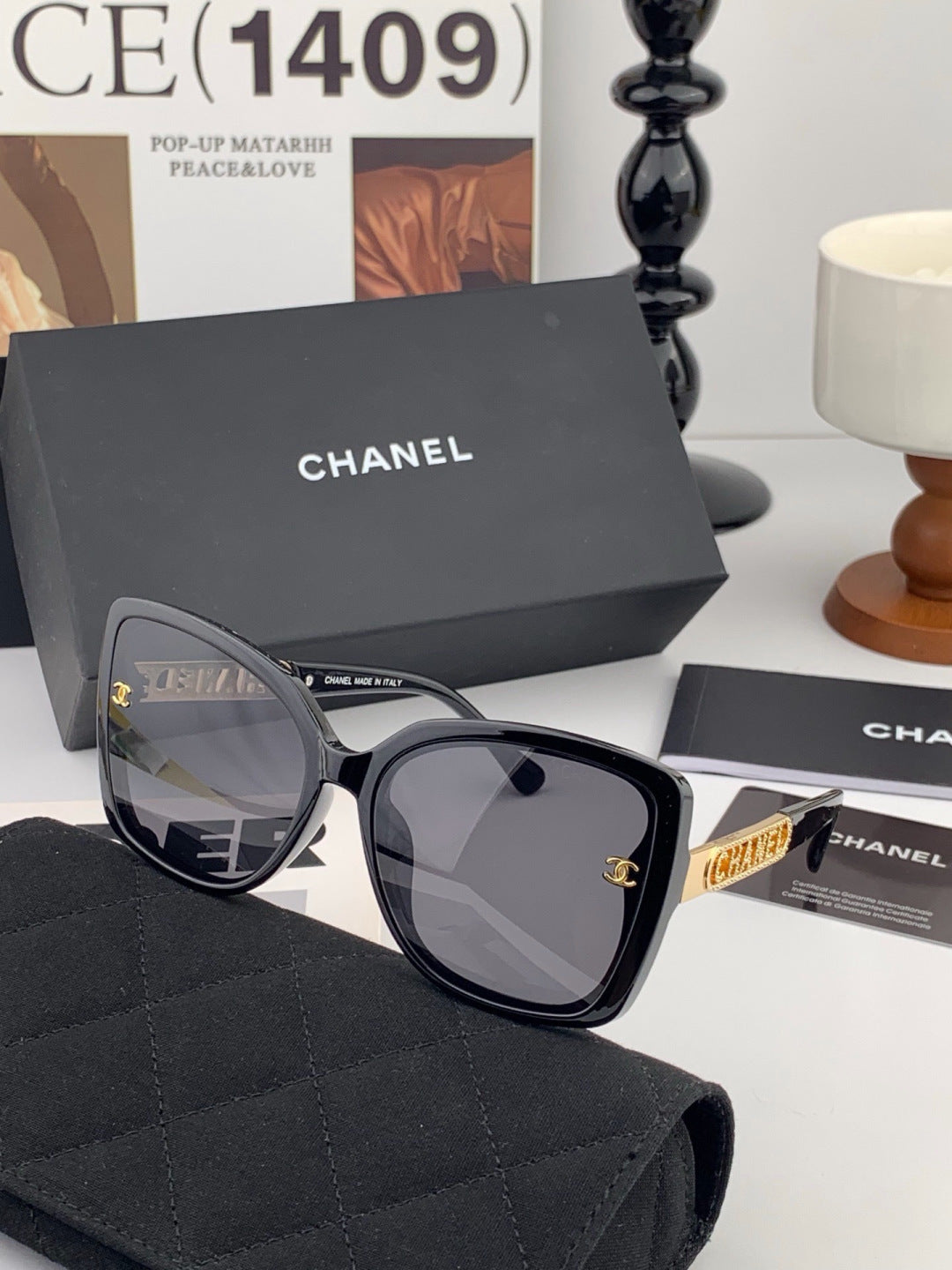 Chanel CH2077 Fashion Black Lens Sunglasses for Men & Women - 382323