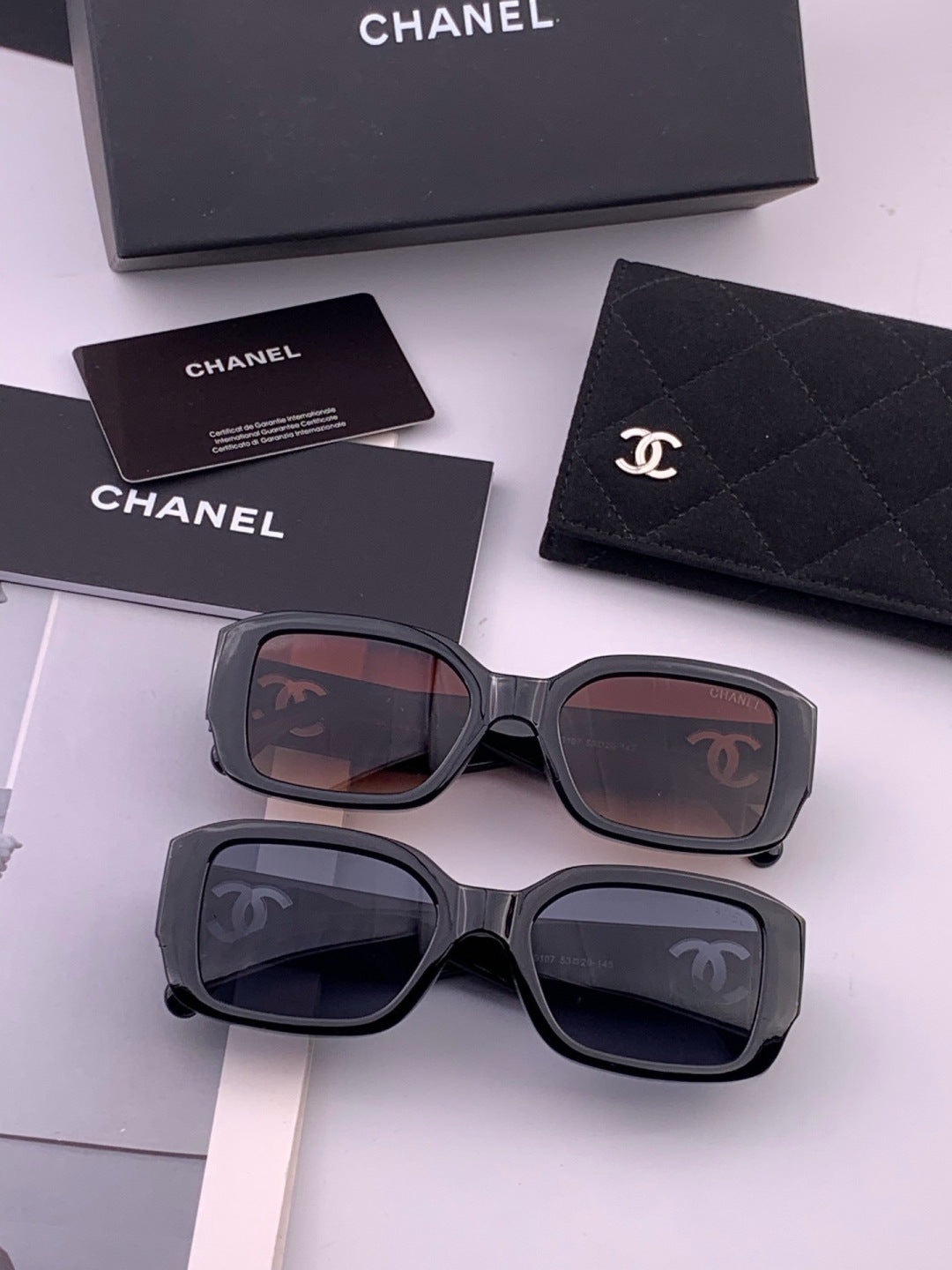 Chanel CH76910 Square Black Lens Sunglasses for Men & Women - 382325 - detail image 8