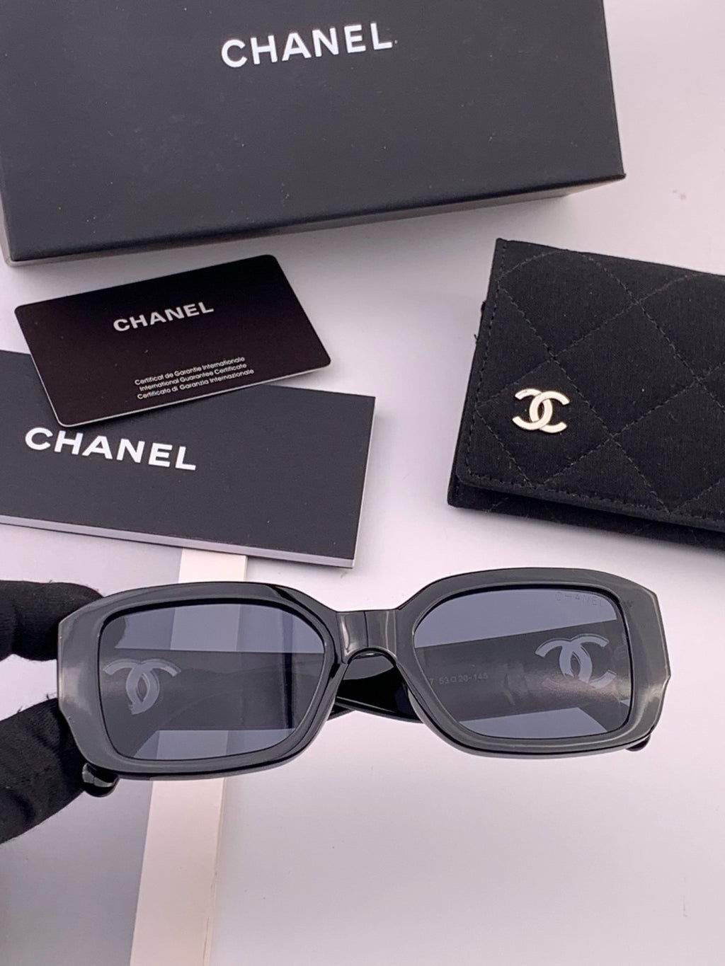 Chanel CH76910 Square Black Lens Sunglasses for Men & Women - 382326