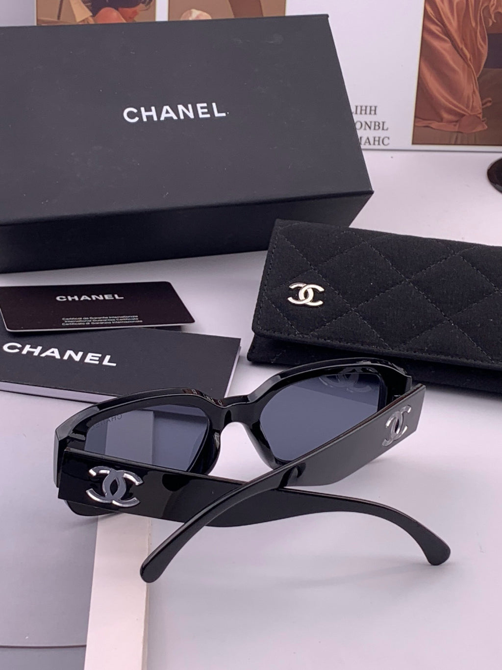 Chanel CH76910 Square Black Lens Sunglasses for Men & Women - 382326 - detail image 6