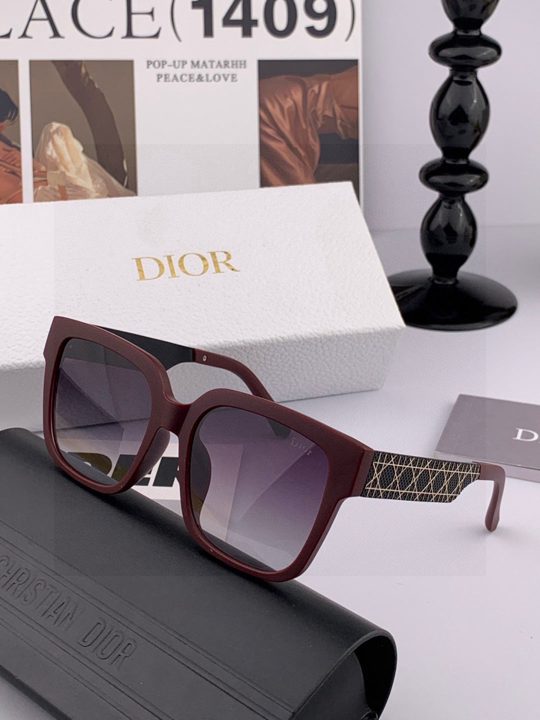 Dior D8304 Square Brown Lens Sunglasses for Men & Women - detail image 6