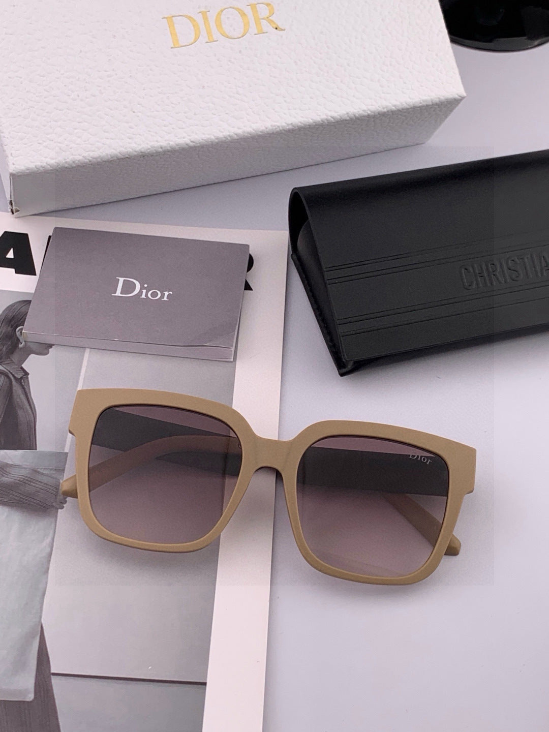 Dior D8304 Square Brown Lens Sunglasses for Men & Women