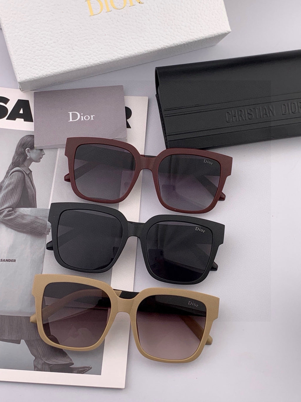 Dior D8304 Square Brown Lens Sunglasses for Men & Women - detail image 8
