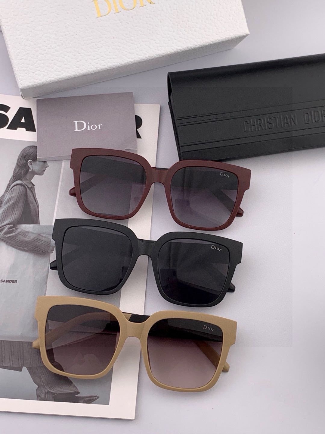 Dior D8304 Square Brown Lens Sunglasses for Men & Women - detail image 8