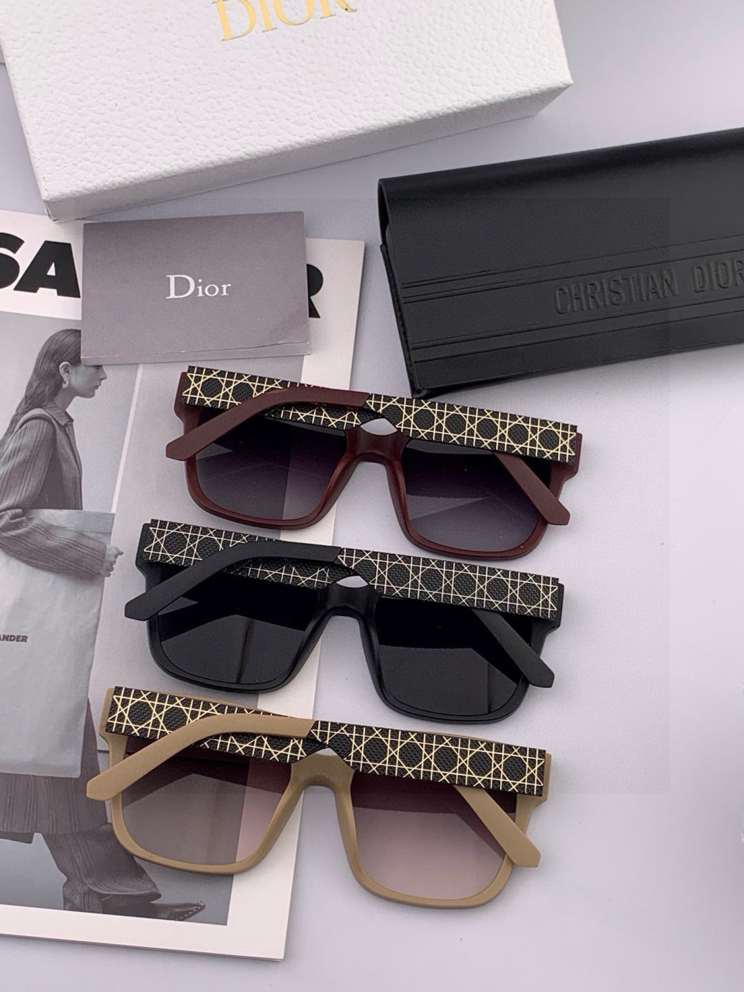 Dior D8304 Square Brown Lens Sunglasses for Men & Women - detail image 7