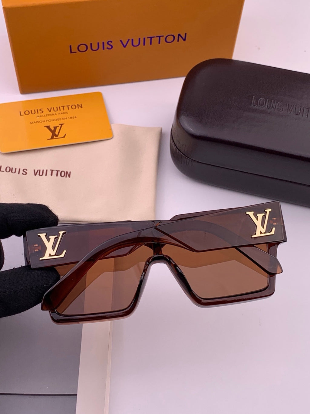 Louis Vuitton L7600 Square Black Lens Sunglasses for Women - 381852 - detail image 6