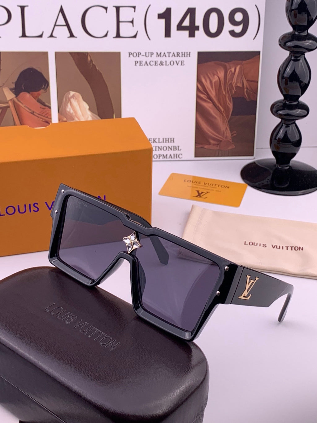 Louis Vuitton L7600 Square Black Lens Sunglasses for Women - 381853 - detail image 2