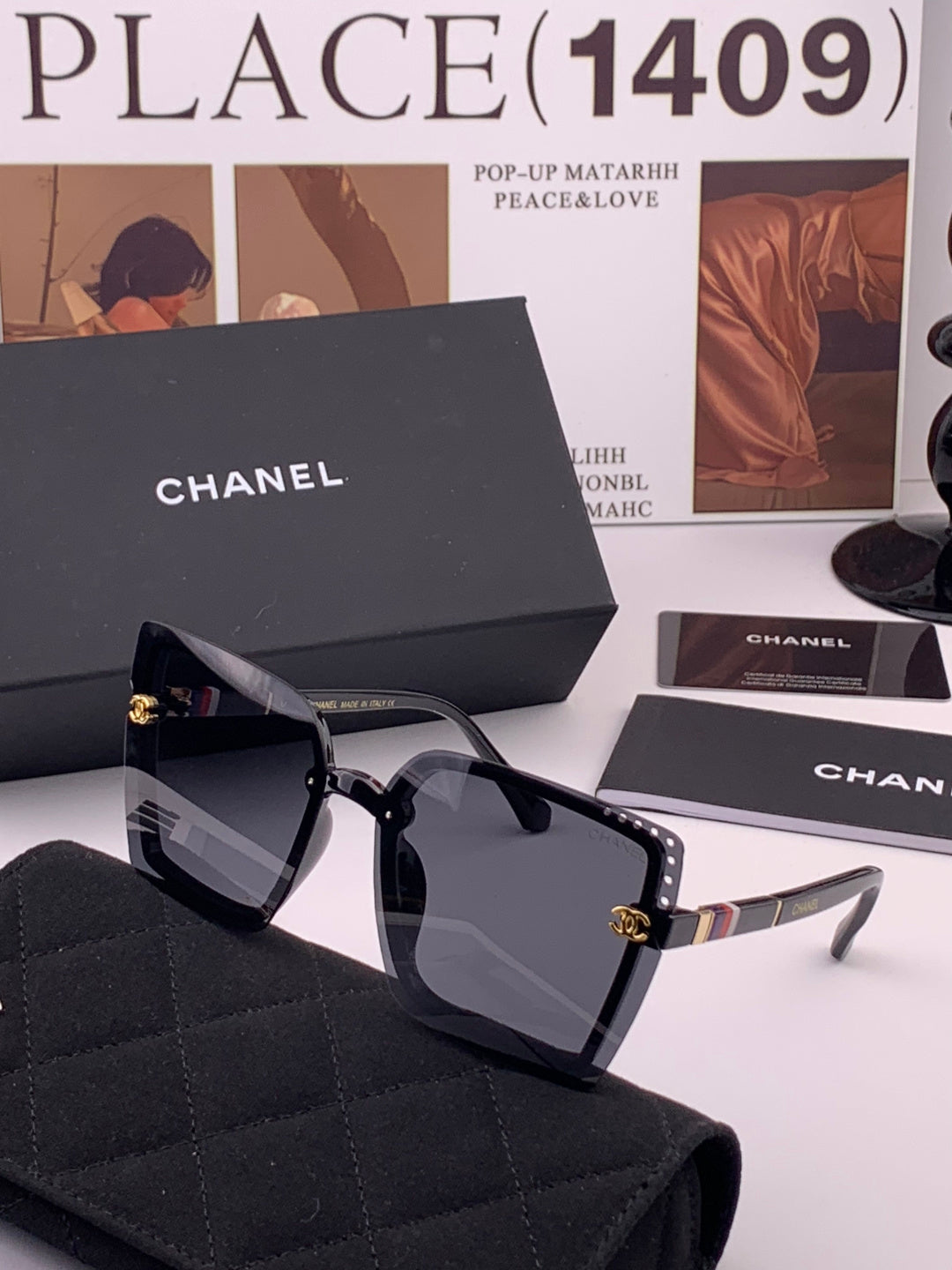 Chanel CH026 Square Brown Lens Sunglasses for Men & Women - 382332 - detail image 2