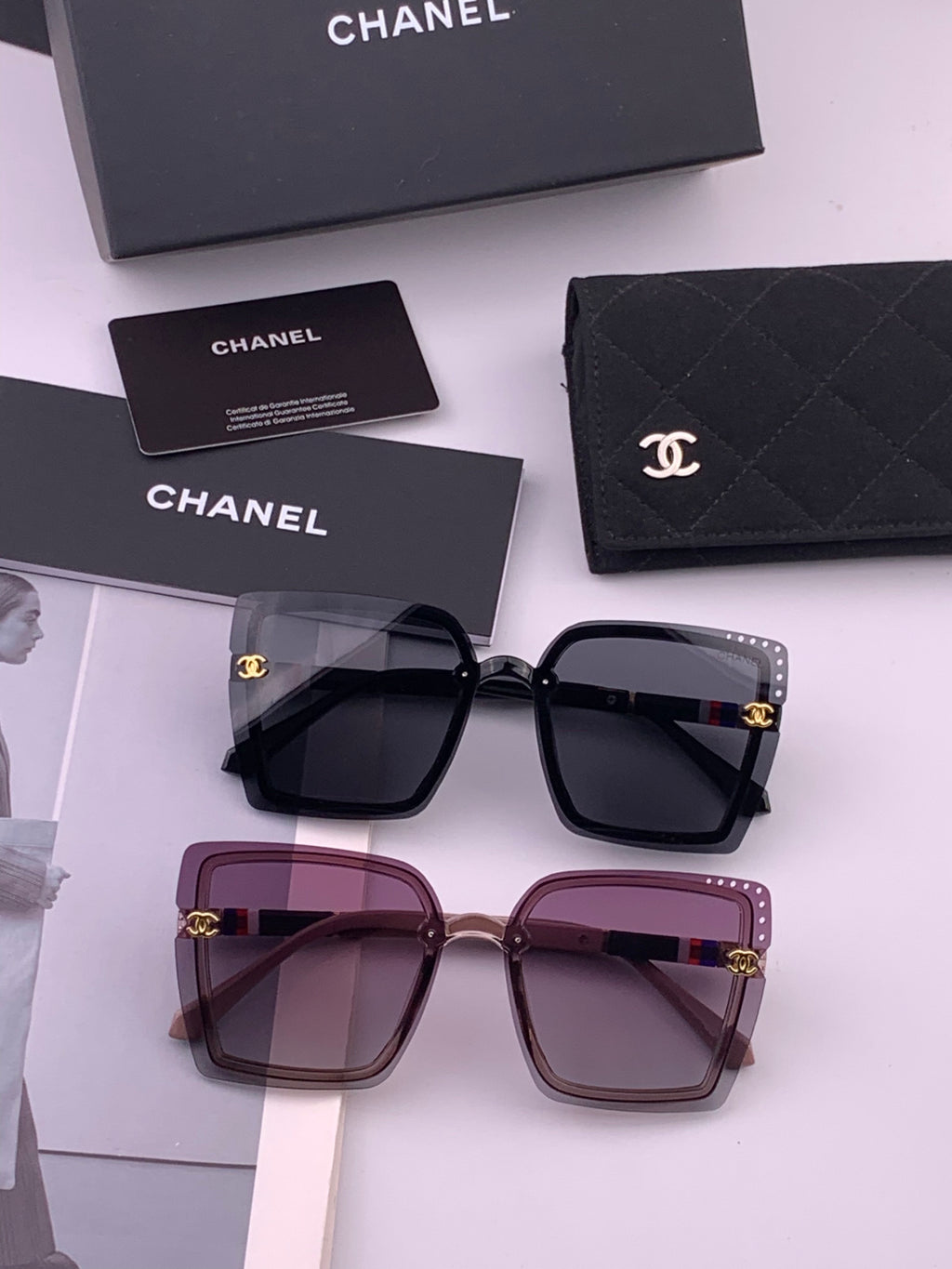 Chanel CH026 Square Brown Lens Sunglasses for Men & Women - 382332 - detail image 7