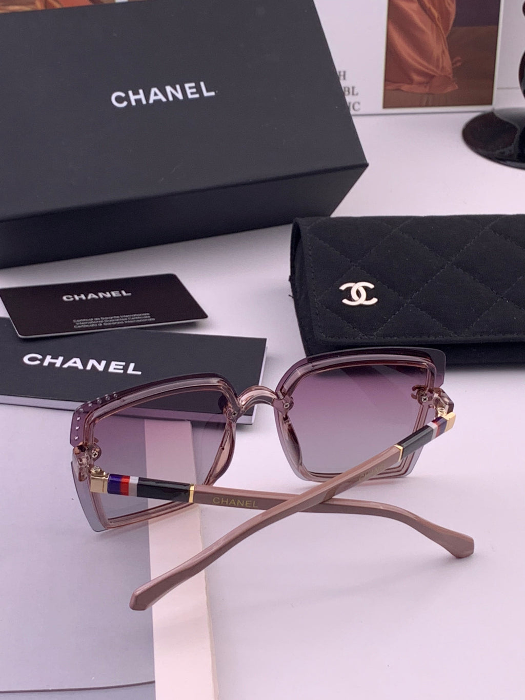 Chanel CH026 Square Brown Lens Sunglasses for Men & Women - 382333 - detail image 6