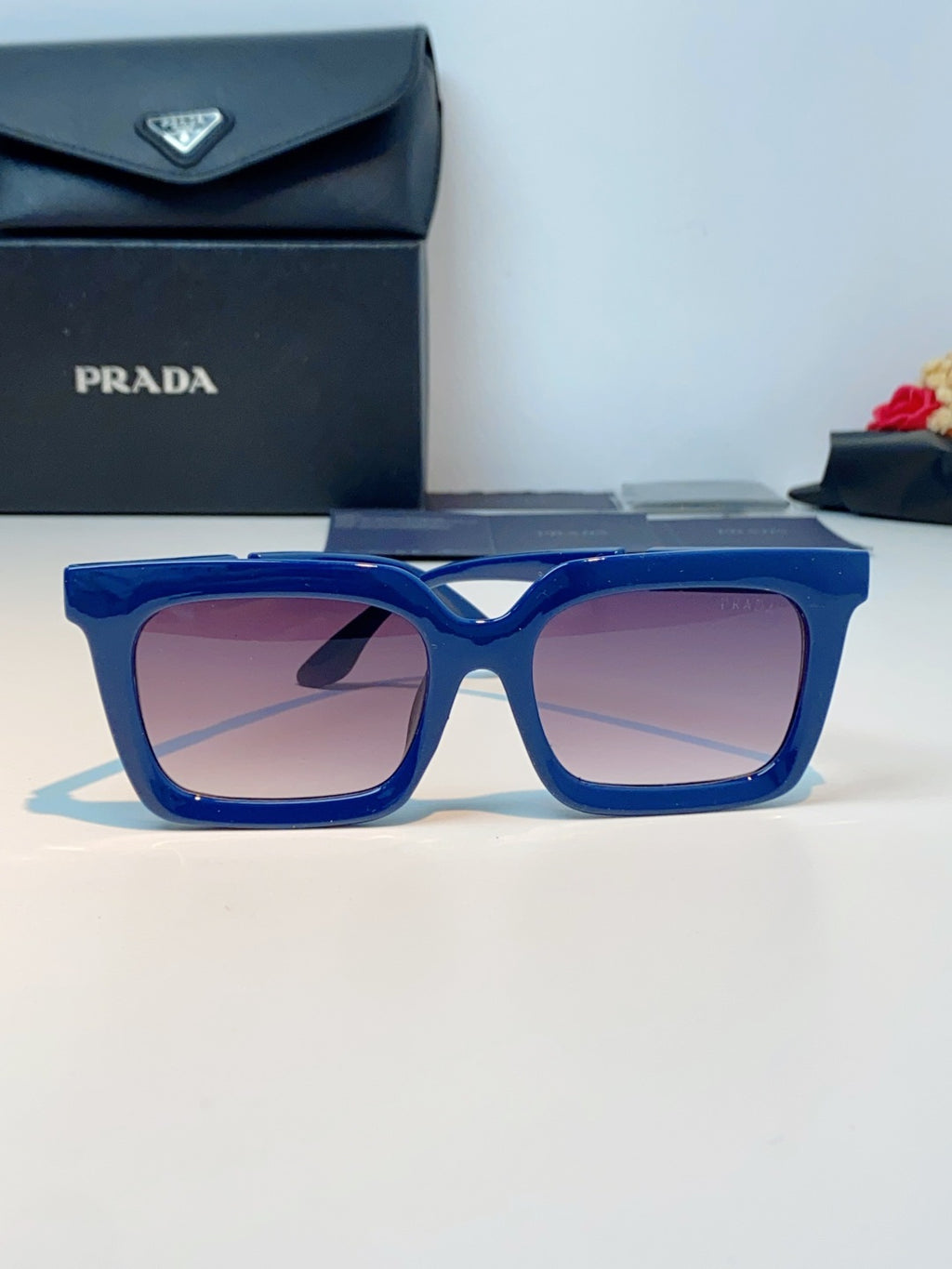 Prada Square Blue Lens Sunglasses for Men & Women - 382665 - detail image 2