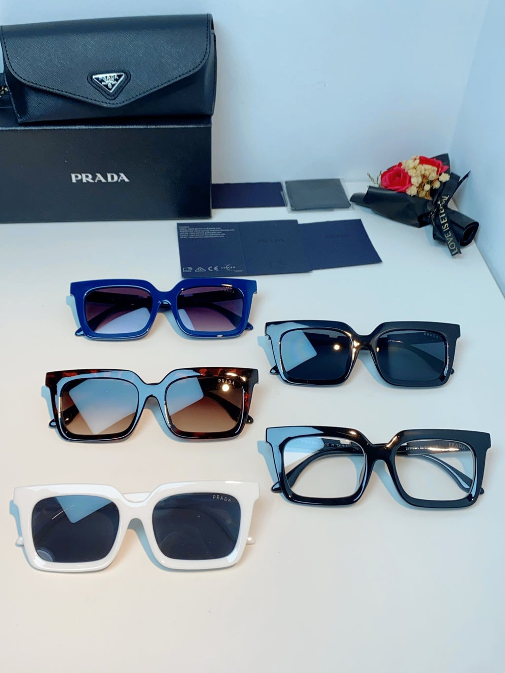 Prada Square Black Lens Sunglasses for Men & Women - 382669 - detail image 13