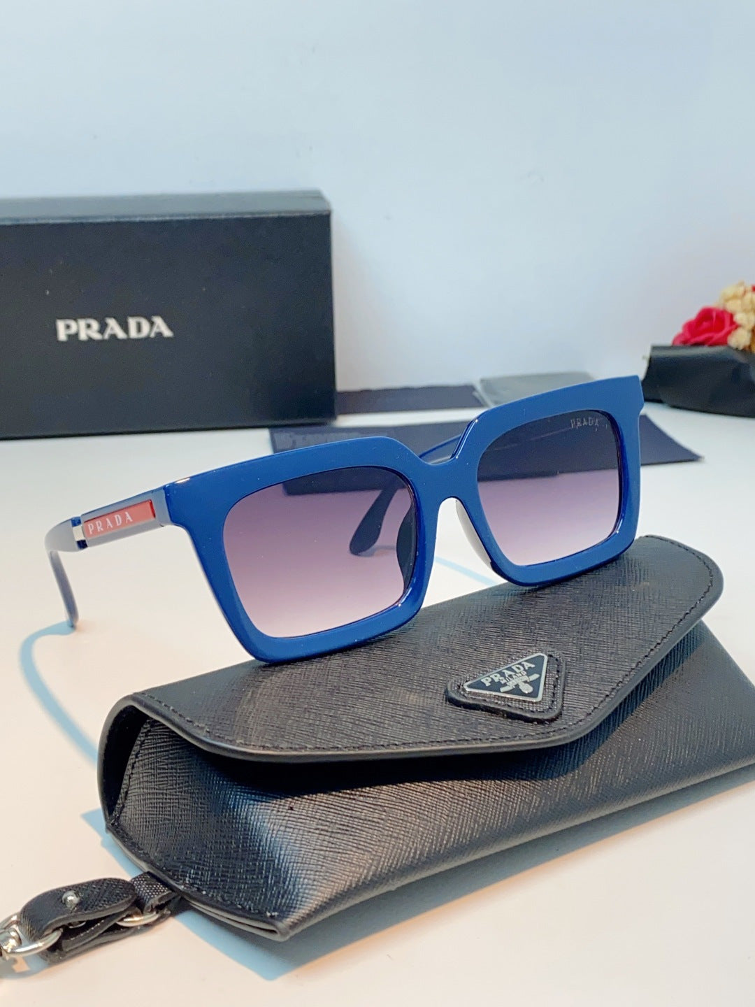 Prada Square Blue Lens Sunglasses for Men & Women - 382665 - detail image 11