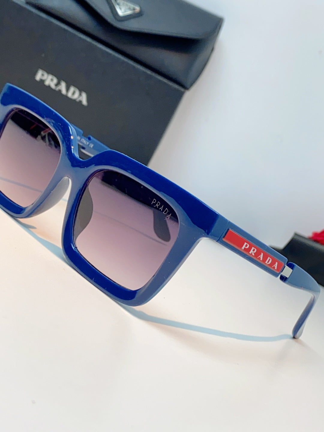 Prada Square Blue Lens Sunglasses for Men & Women - 382665 - detail image 7