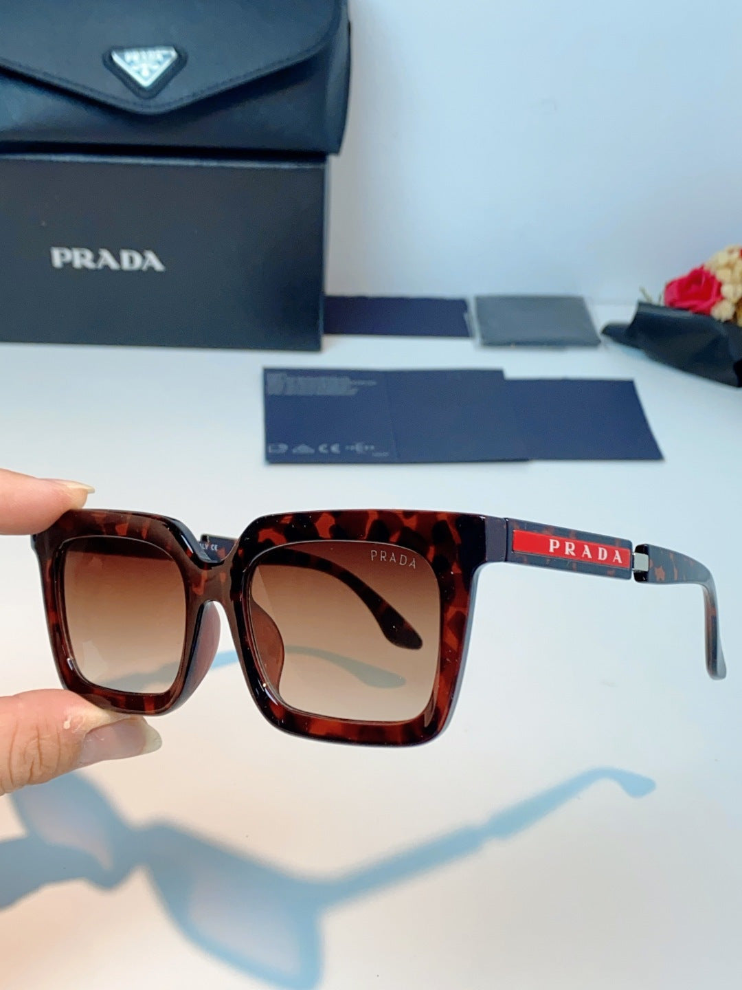 Prada Square Red Lens Sunglasses for Men & Women - 382666 - detail image 6