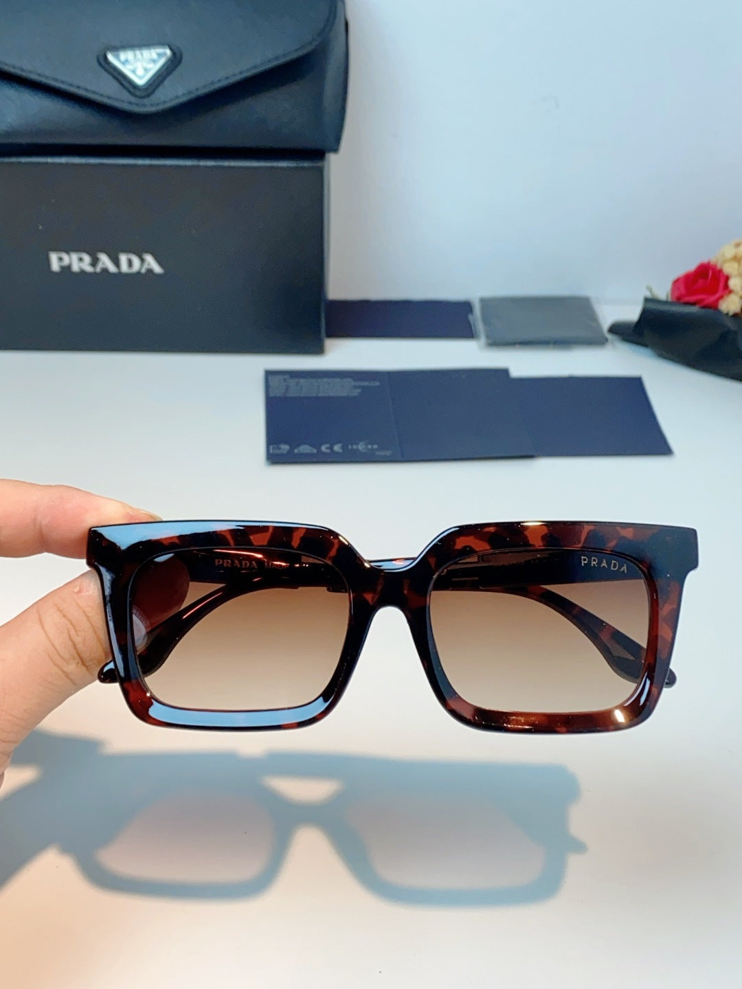 Prada Square Red Lens Sunglasses for Men & Women - 382666 - detail image 4