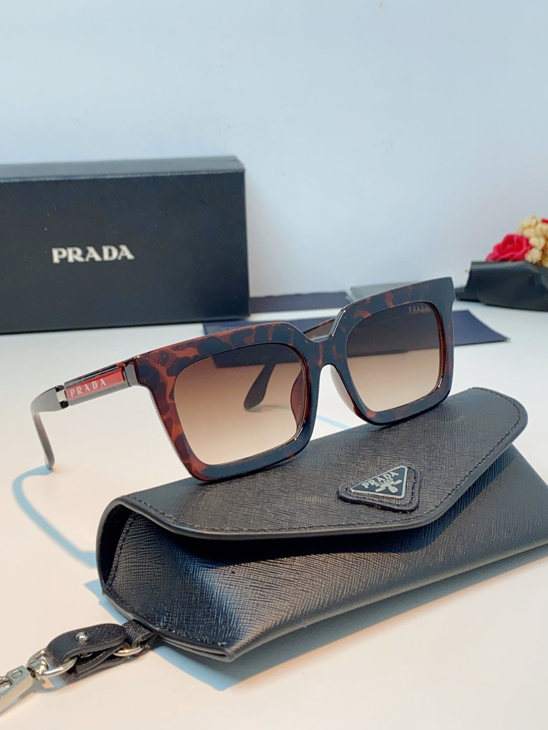Prada Square Red Lens Sunglasses for Men & Women - 382666 - detail image 11
