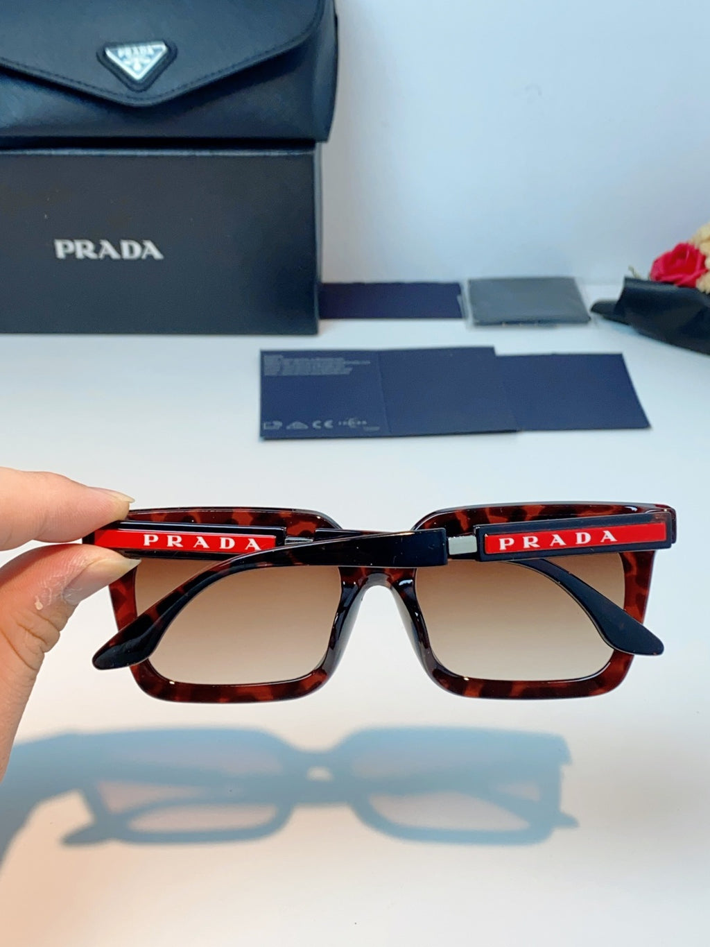 Prada Square Red Lens Sunglasses for Men & Women - 382666 - detail image 5