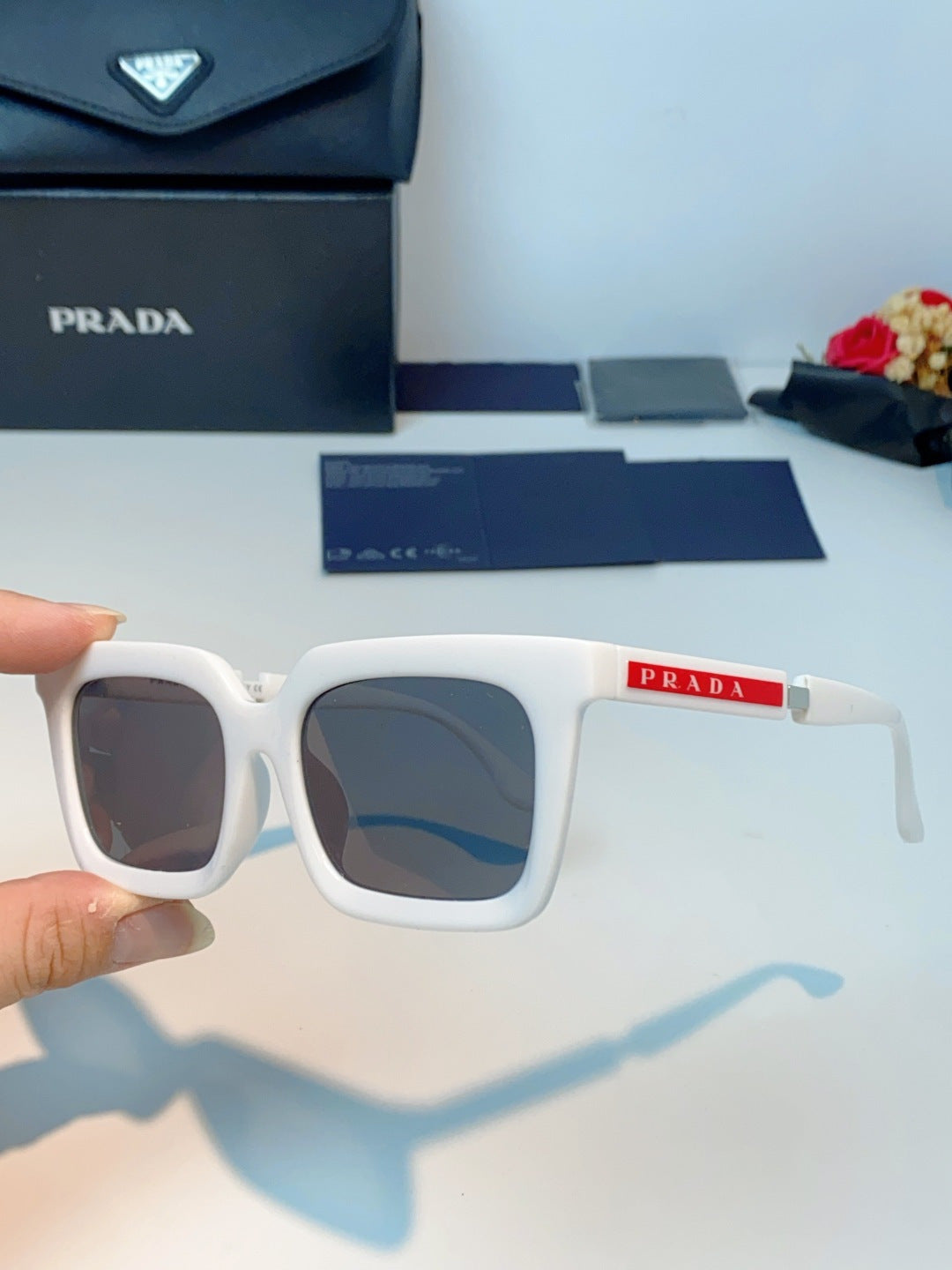 Prada Square Gray Lens Sunglasses for Men & Women - 382667 - detail image 6