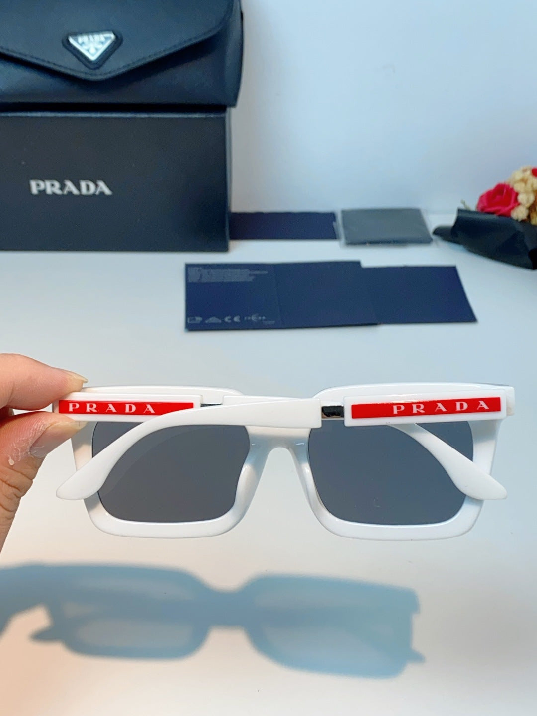 Prada Square Gray Lens Sunglasses for Men & Women - 382667 - detail image 5