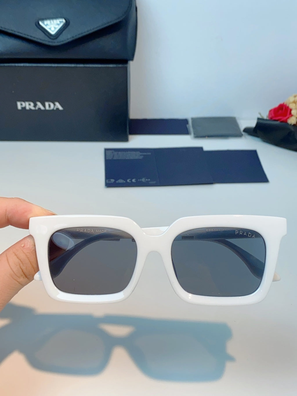 Prada Square Gray Lens Sunglasses for Men & Women - 382667 - detail image 4