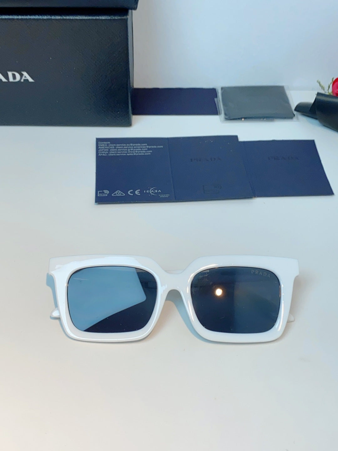 Prada Square Gray Lens Sunglasses for Men & Women - 382667 - detail image 10