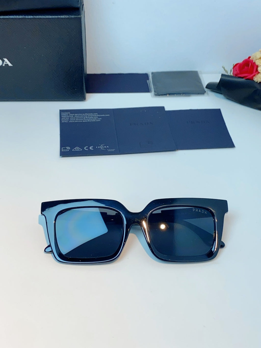 Prada Square Gray Lens Sunglasses for Men & Women - 382668 - detail image 10