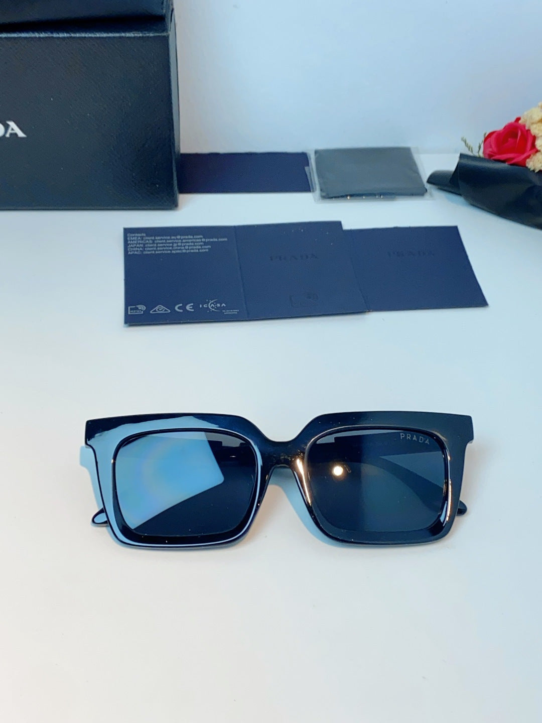 Prada Square Gray Lens Sunglasses for Men & Women - 382668 - detail image 10