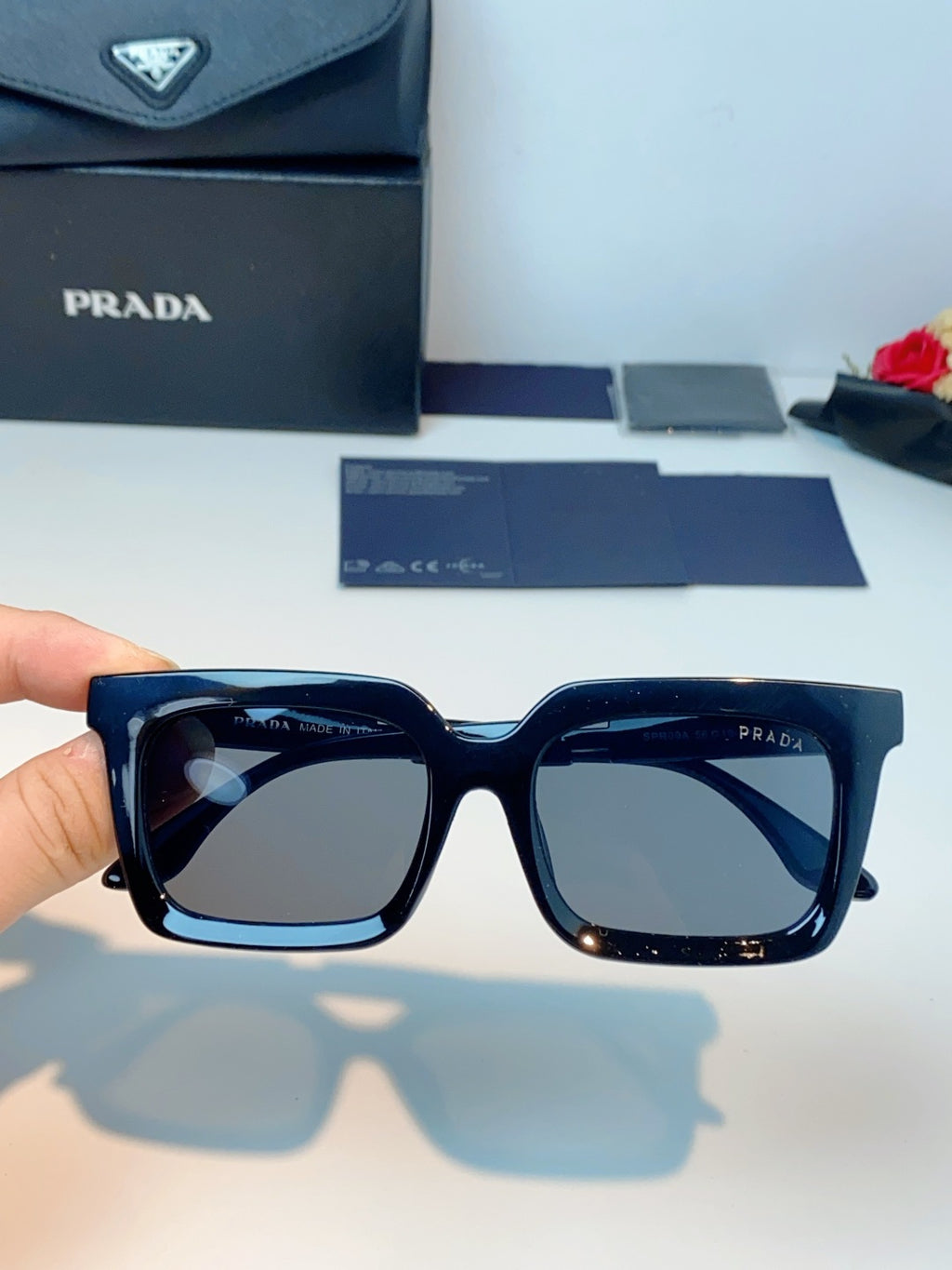 Prada Square Gray Lens Sunglasses for Men & Women - 382668 - detail image 4