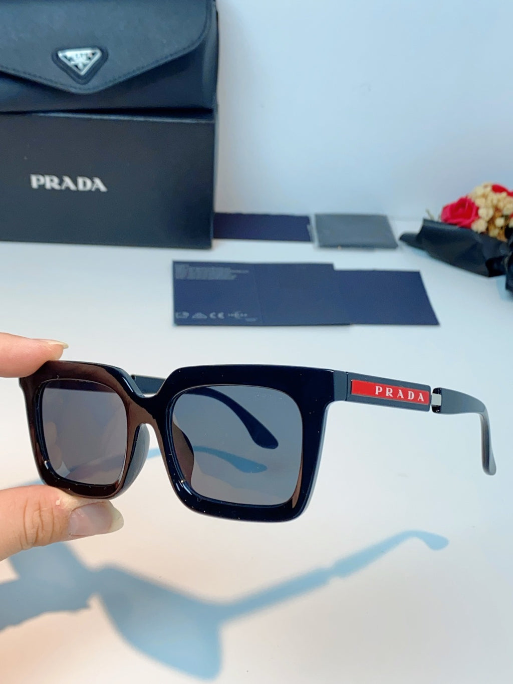 Prada Square Gray Lens Sunglasses for Men & Women - 382668 - detail image 6