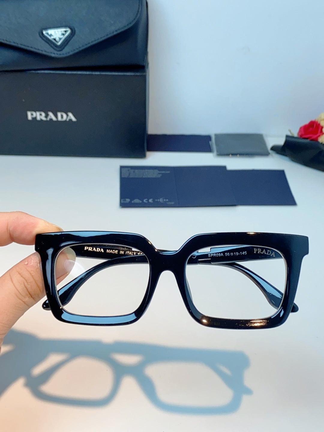 Prada Square Black Lens Sunglasses for Men & Women - 382669 - detail image 4