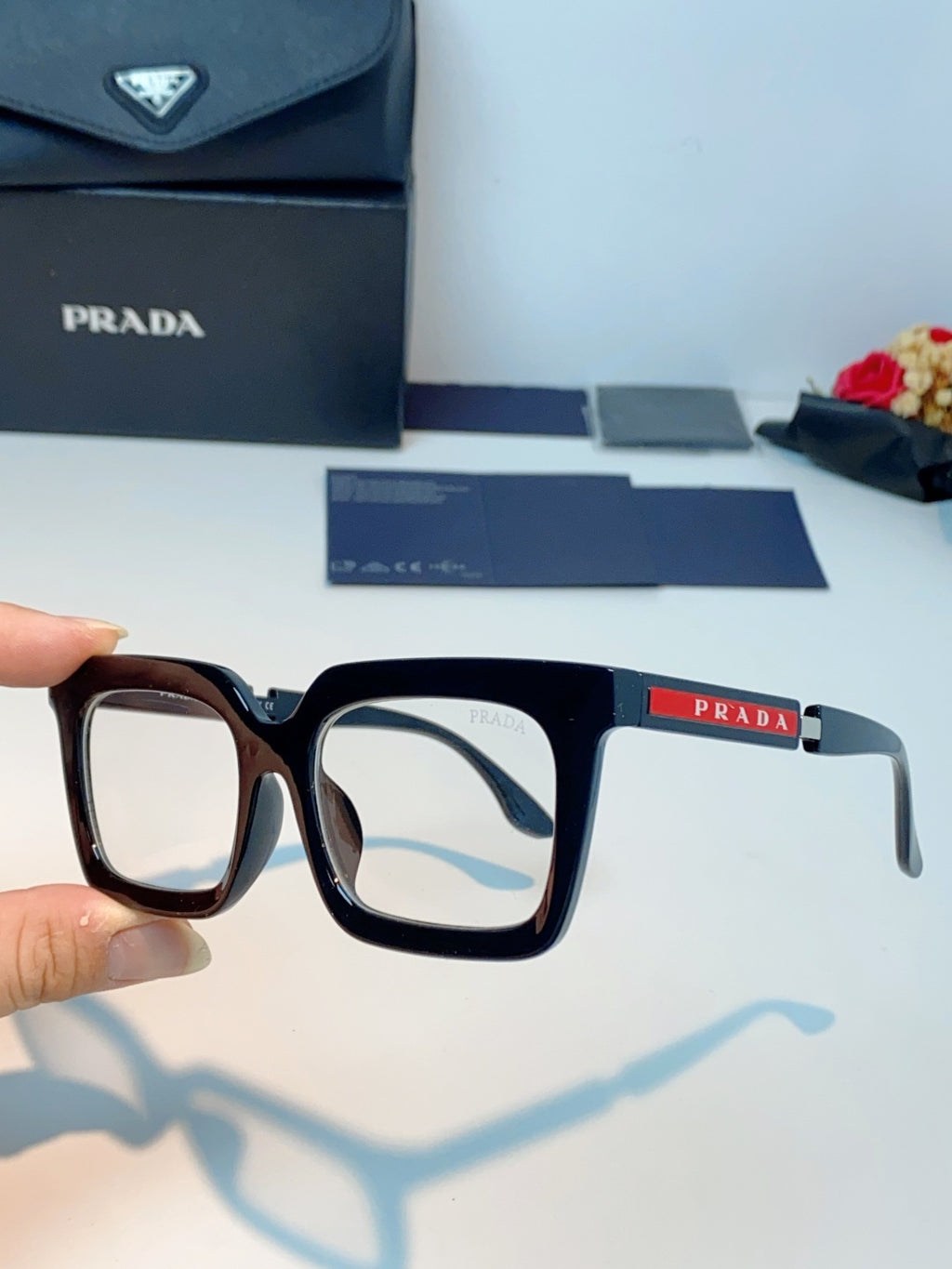 Prada Square Black Lens Sunglasses for Men & Women - 382669 - detail image 6