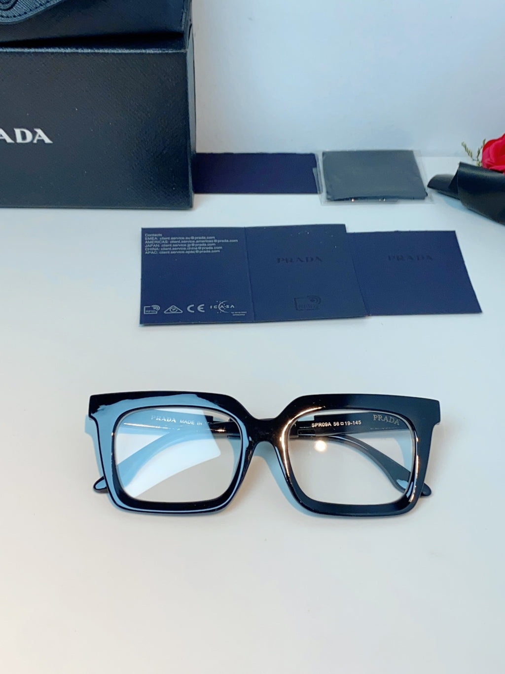 Prada Square Black Lens Sunglasses for Men & Women - 382669 - detail image 10