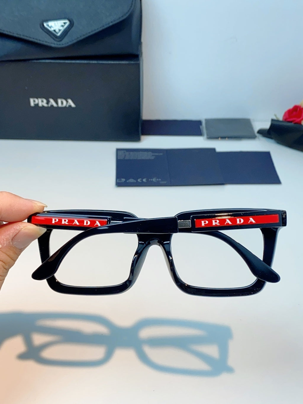 Prada Square Black Lens Sunglasses for Men & Women - 382669 - detail image 5
