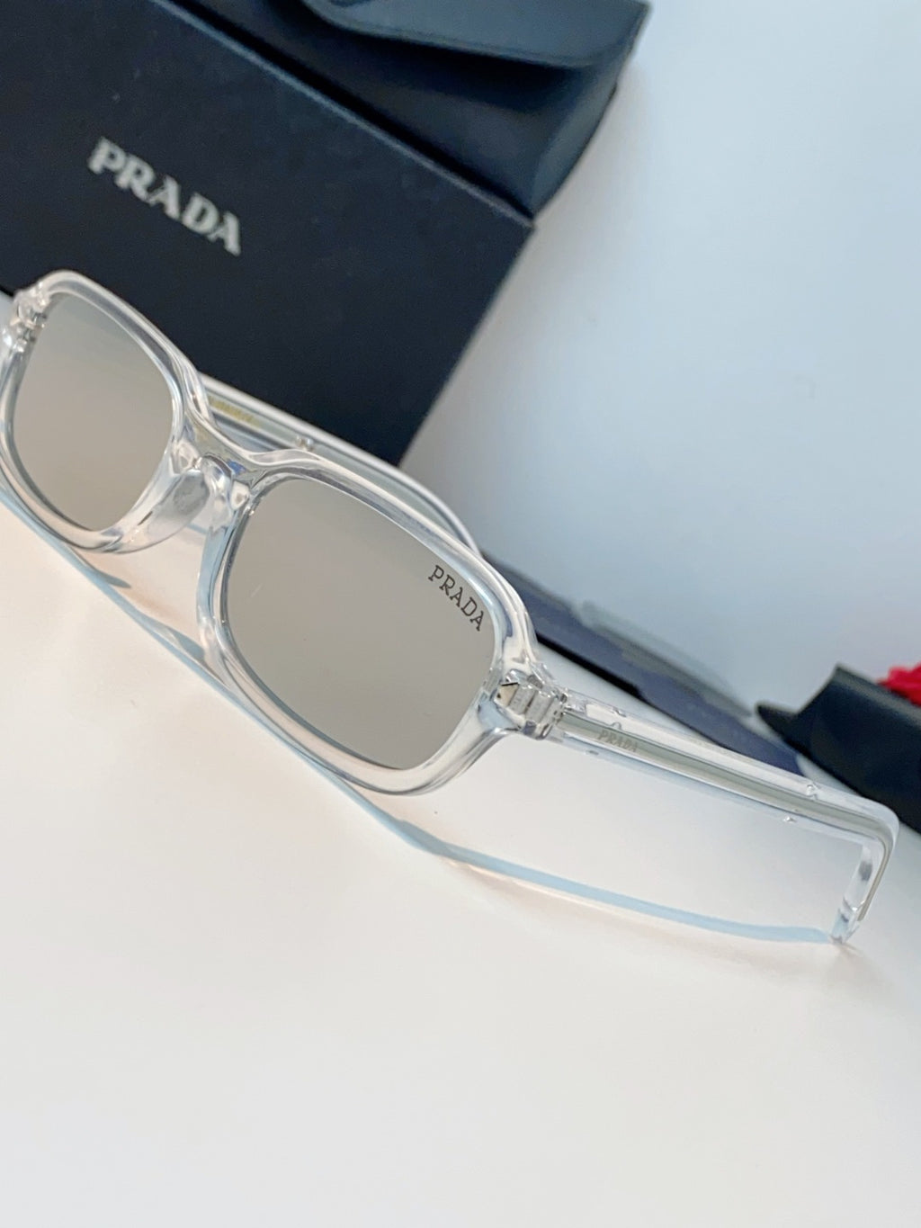 Prada Metal Oval Silver Lens Sunglasses for Men & Women - 382670 - detail image 7