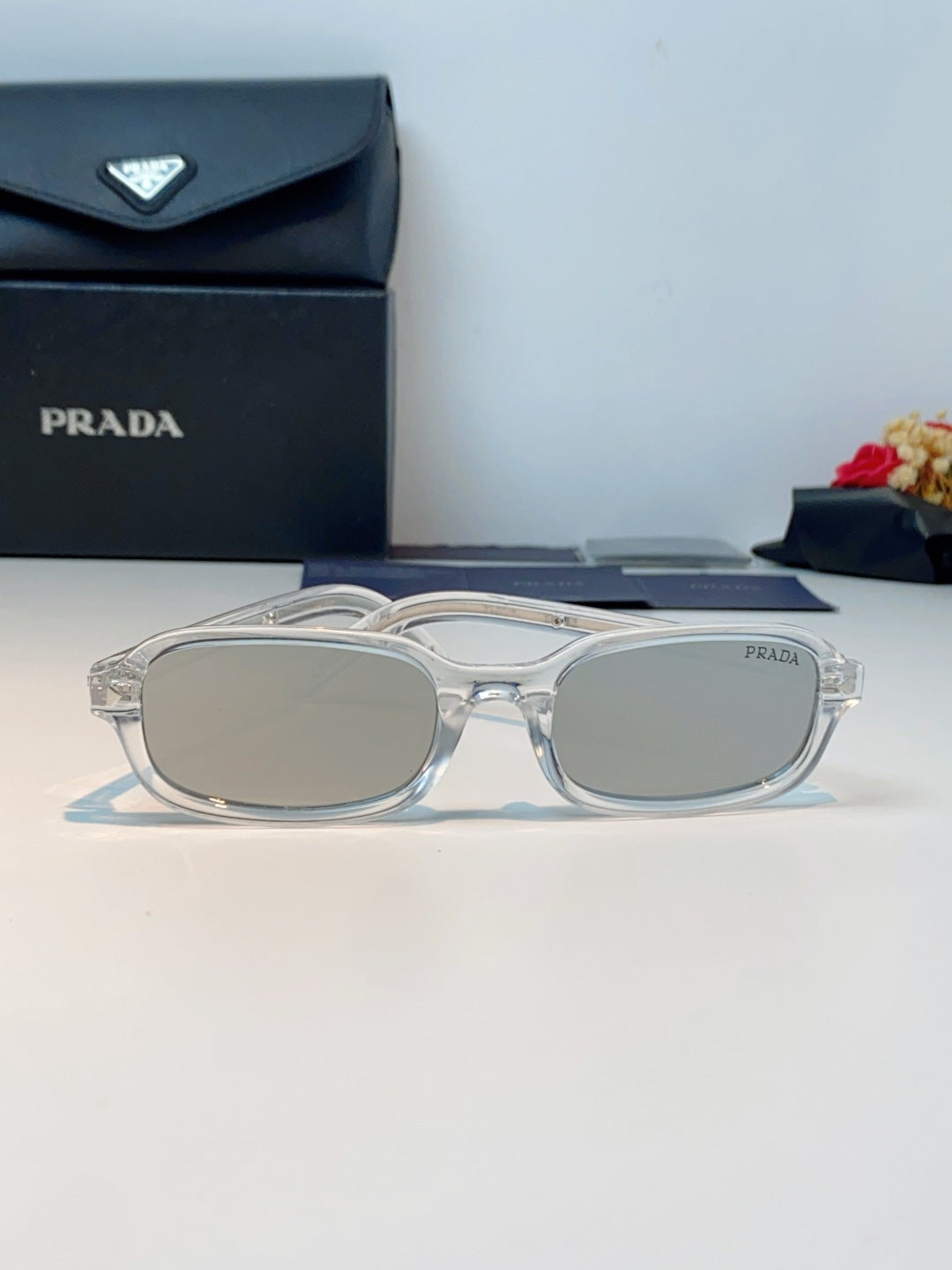 Prada Metal Oval Silver Lens Sunglasses for Men & Women - 382670 - detail image 2