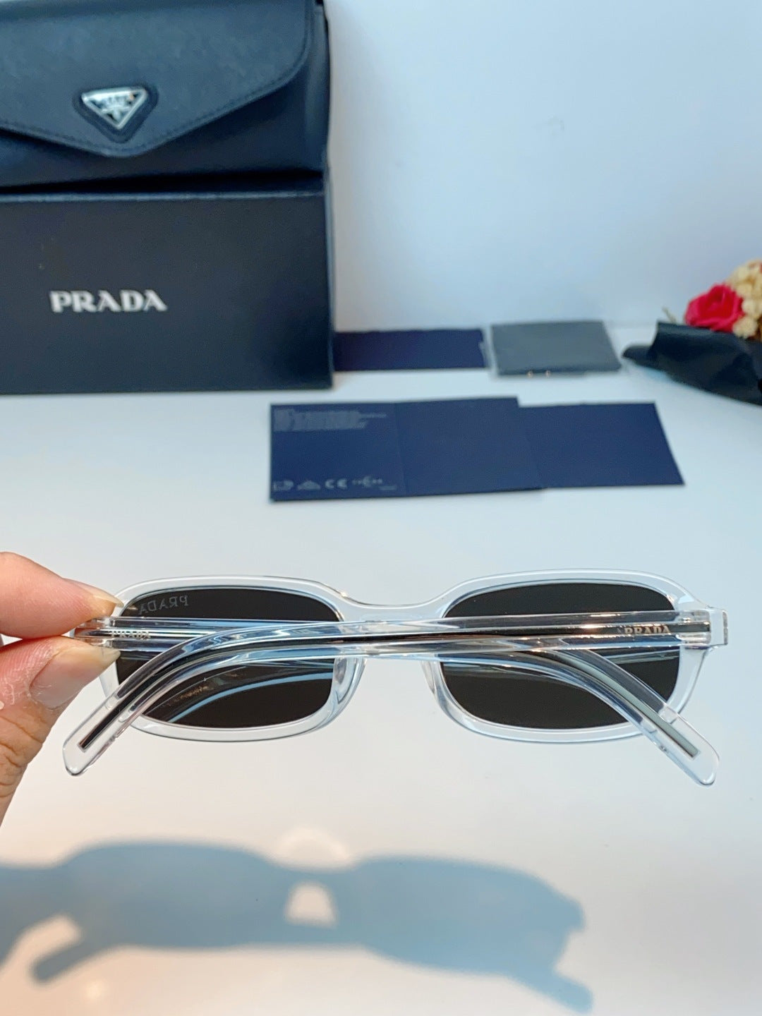 Prada Metal Oval Silver Lens Sunglasses for Men & Women - 382670 - detail image 5