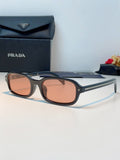 Prada Metal Oval Red Lens Sunglasses for Men & Women
