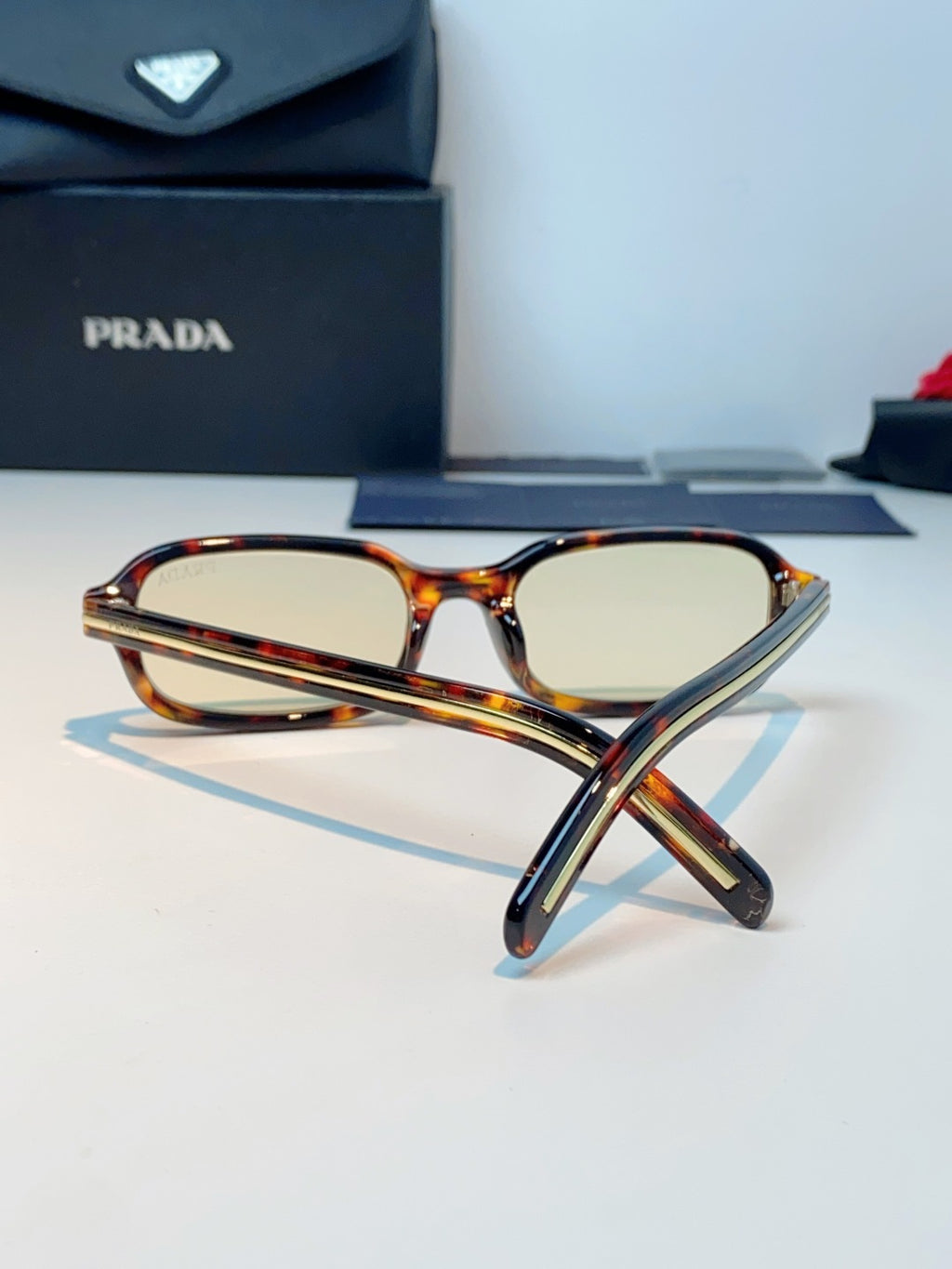Prada Metal Oval Brown Lens Sunglasses for Men & Women - 382673 - detail image 3