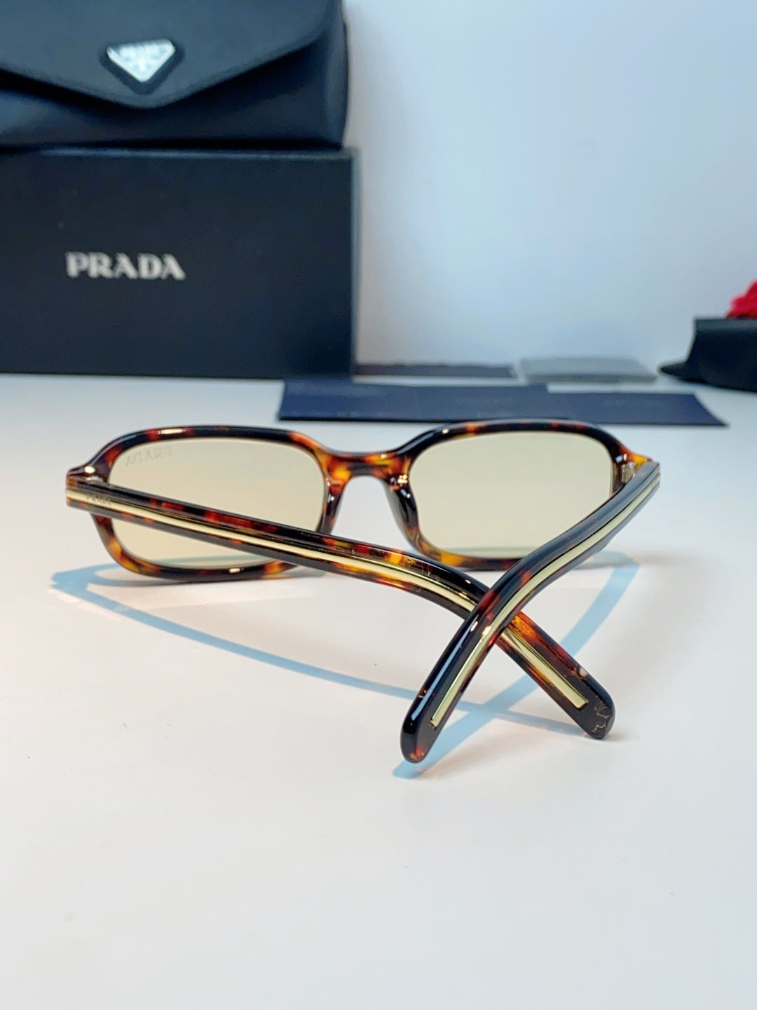 Prada Metal Oval Brown Lens Sunglasses for Men & Women - 382673 - detail image 3