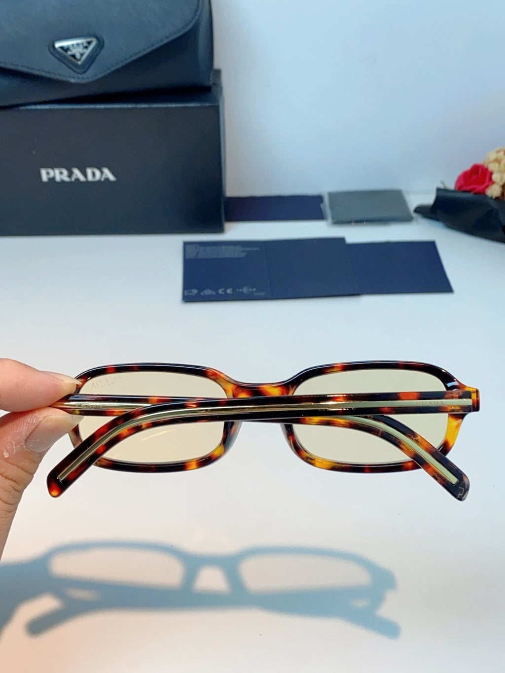 Prada Metal Oval Brown Lens Sunglasses for Men & Women - 382673 - detail image 5