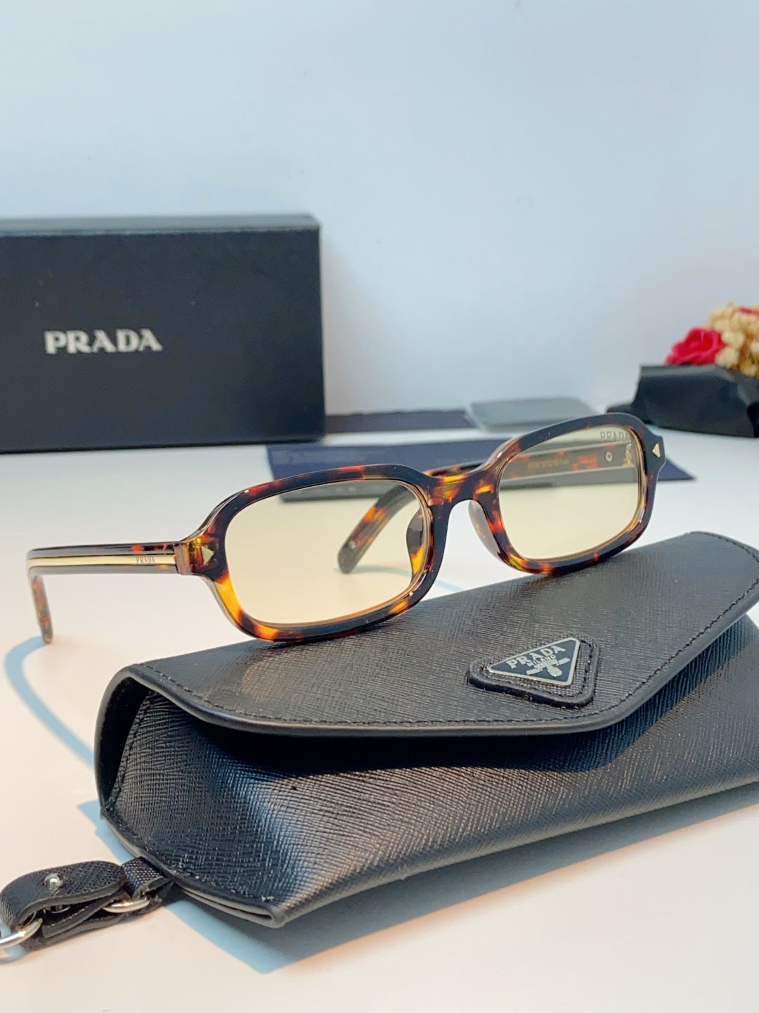 Prada Metal Oval Brown Lens Sunglasses for Men & Women - 382673 - detail image 11