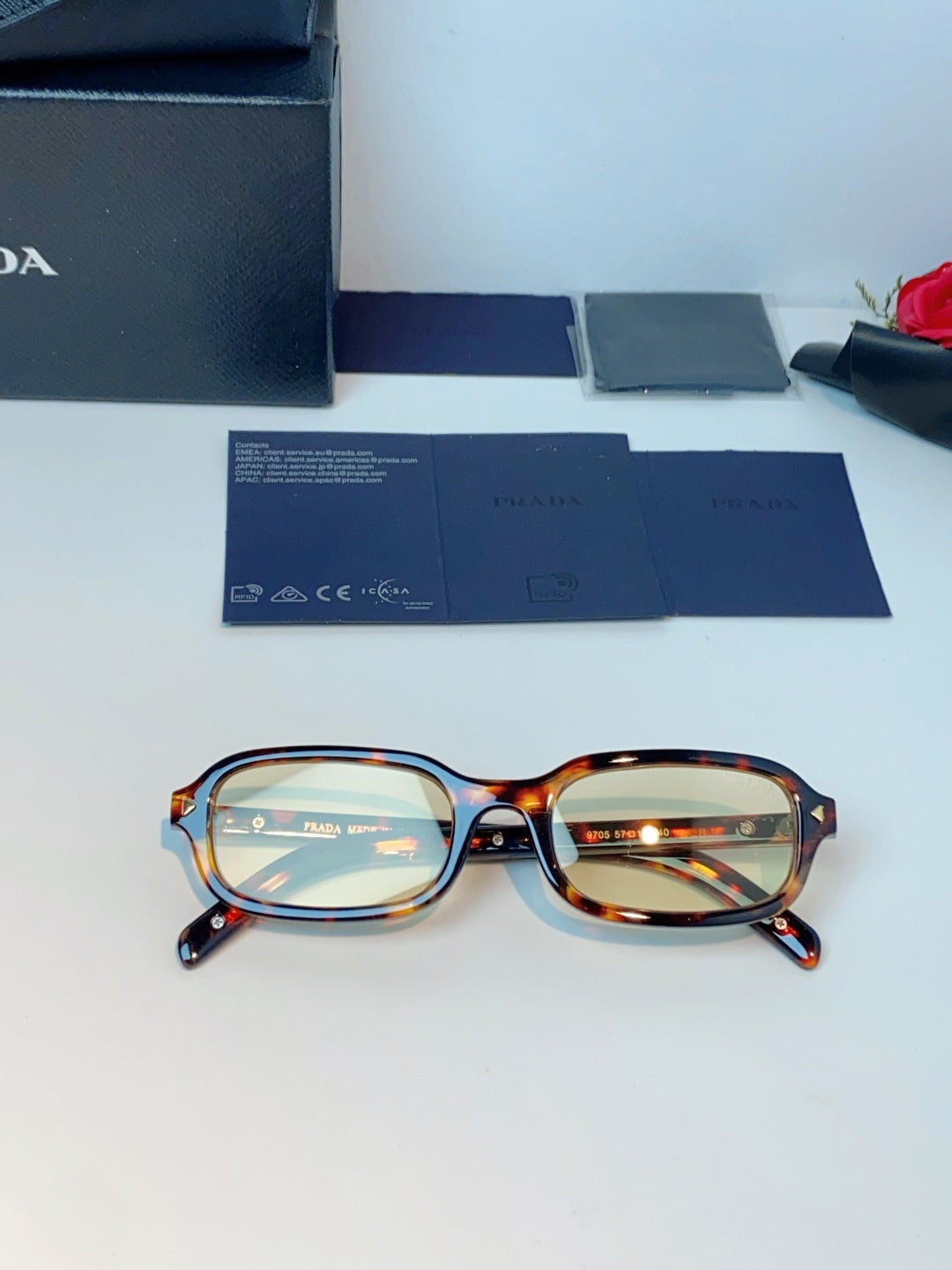 Prada Metal Oval Brown Lens Sunglasses for Men & Women - 382673 - detail image 10